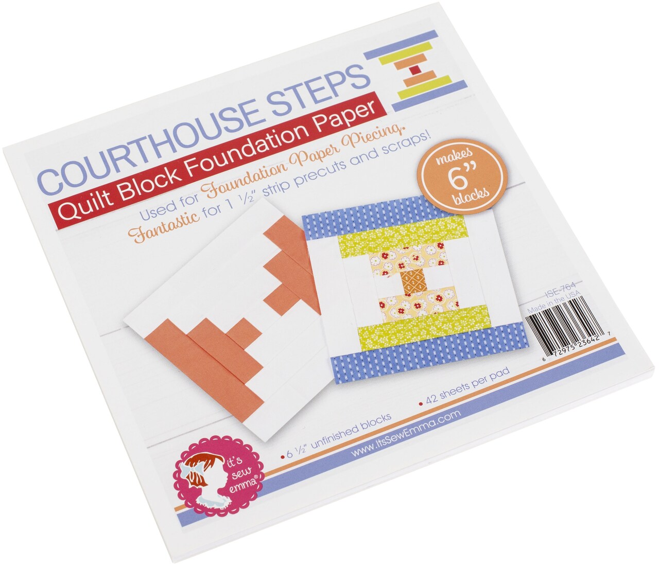 It's Sew Emma Quilt Block Foundation Paper-6" Courthouse Steps